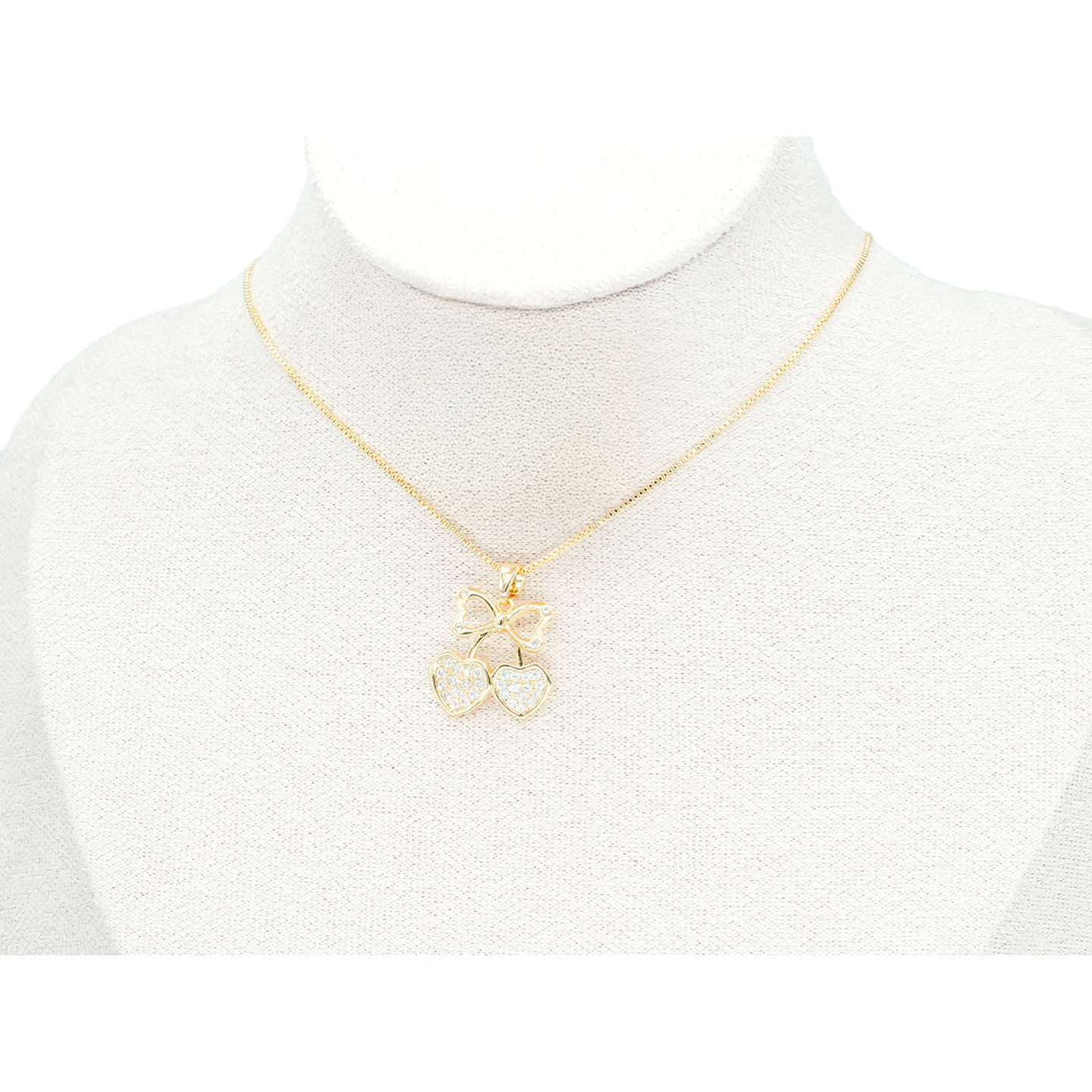 RODIO DORADO DIJE MOÑO CORAZON ZIRCON 19*19MM 2