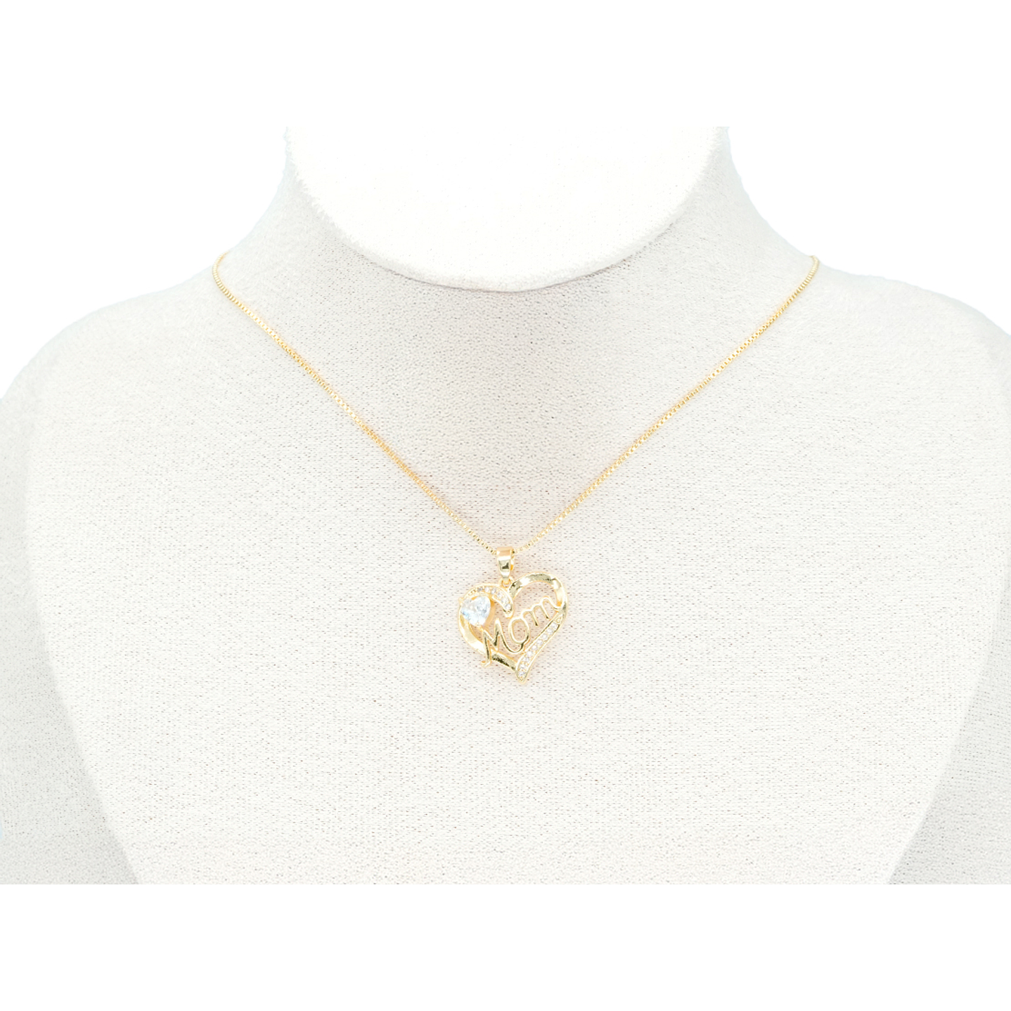 RODIO DORADO DIJE CORAZON MOM ZIRCON 18*18MM 2