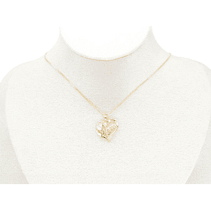 RODIO DORADO DIJE CORAZON MOM ZIRCON 18*18MM