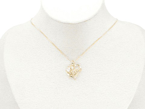 RODIO DORADO DIJE CORAZON MOM ZIRCON 18*18MM