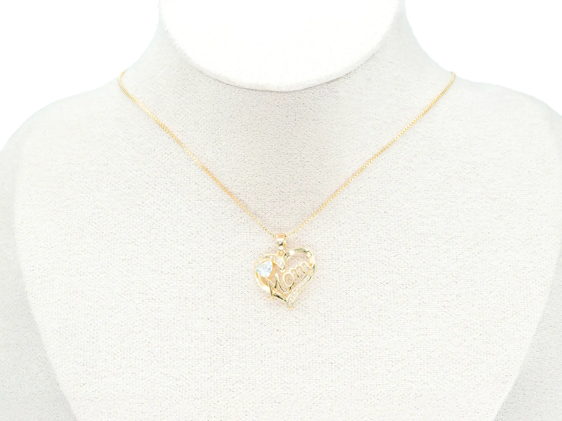 RODIO DORADO DIJE CORAZON MOM ZIRCON 18*18MM 2