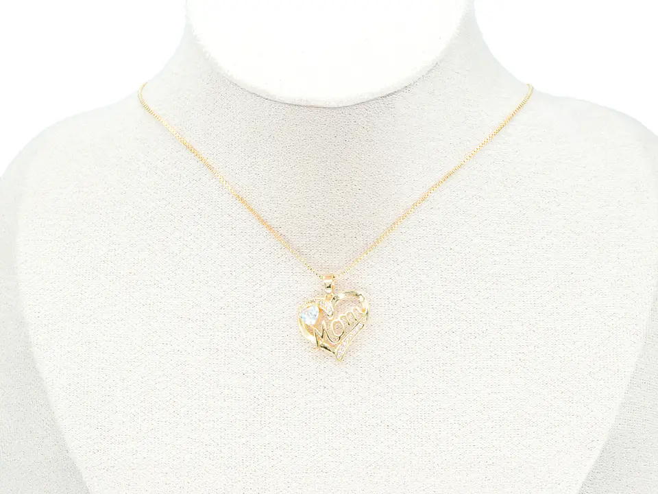 RODIO DORADO DIJE CORAZON MOM ZIRCON 18*18MM 2
