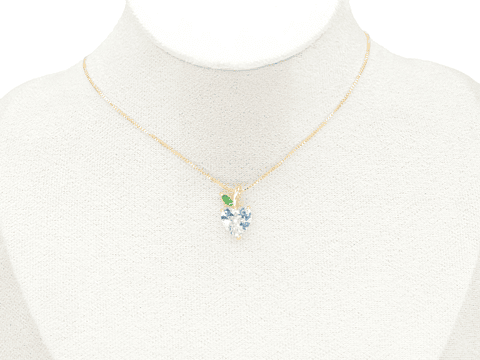 RODIO DORADO DIJE CORAZON HOJA ZIRCON 17*10MM