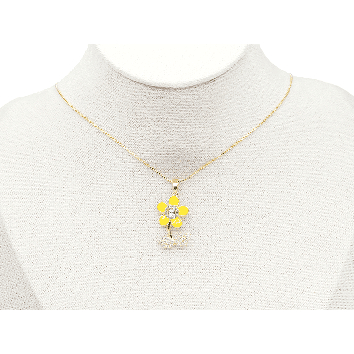 RODIO DORADO DIJE MARGARITA AMARILLO ZIRCON 24*14MM 2