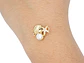 RODIO DORADO CENTRO PERLA CONCHA ESTRELLA MAR ZIRCON 14MM - Miniatura 2