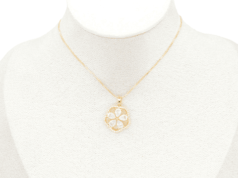 RODIO DORADO DIJE FLOR ZIRCON 20*18MM