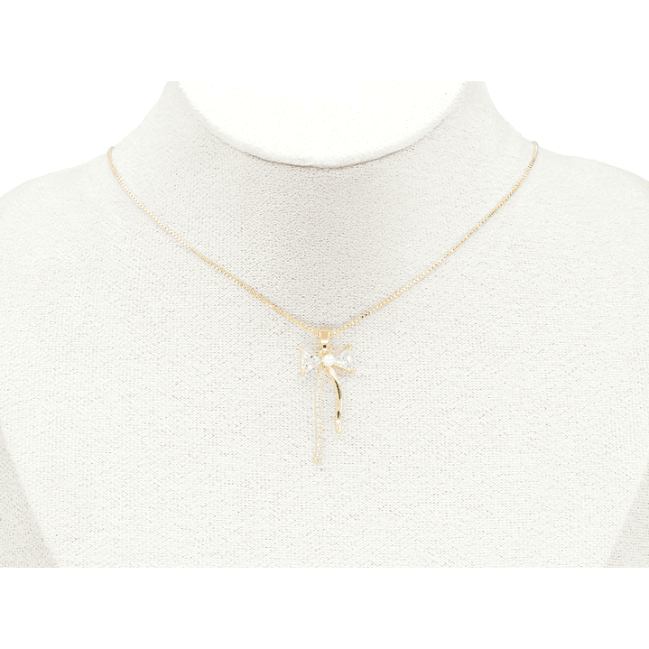 RODIO DORADO DIJE MOÑO PERLA ZIRCON 26*12MM 2