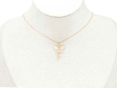 RODIO DORADO DIJE MARIPOSA ESTRELLA ZIRCON 11*18MM