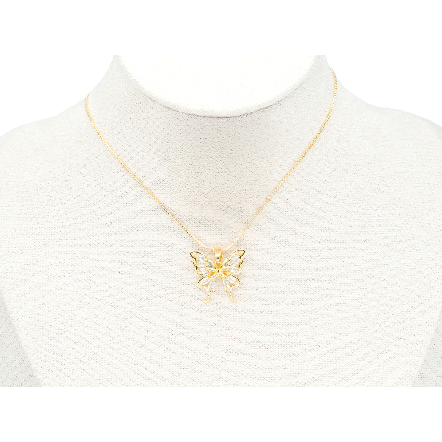 RODIO DORADO DIJE MARIPOSA ZIRCON 16*19MM 2