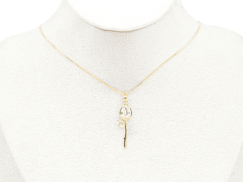 RODIO DORADO DIJE TULIPAN ZIRCON 30*10MM