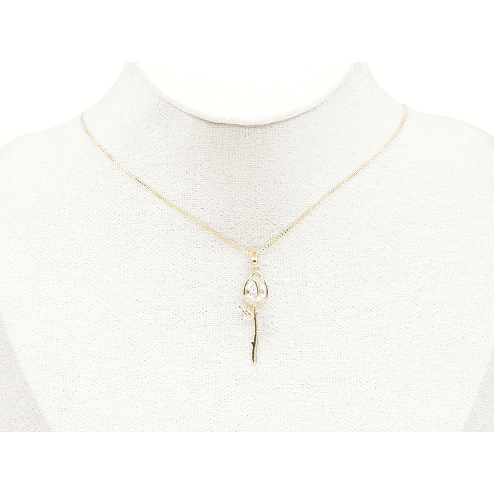 RODIO DORADO DIJE TULIPAN ZIRCON 30*10MM 2