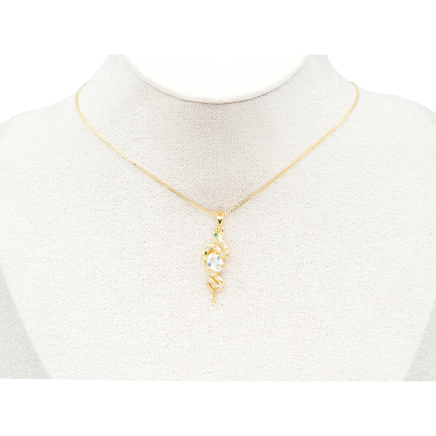 RODIO DORADO DIJE SERPIENTE ZIRCON 27*10MM 2