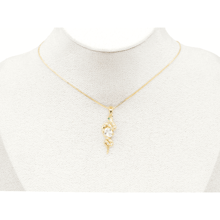 RODIO DORADO DIJE SERPIENTE ZIRCON 27*10MM 2