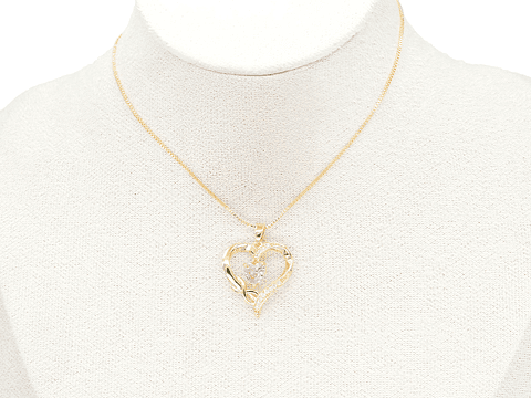 RODIO DORADO DIJE CORAZON INFINITO ZIRCON ROSADO 21*20MM