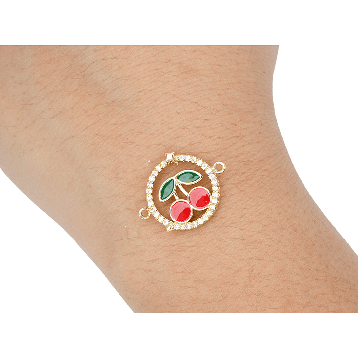 RODIO DORADO CENTRO CEREZA ZIRCON 16MM 2