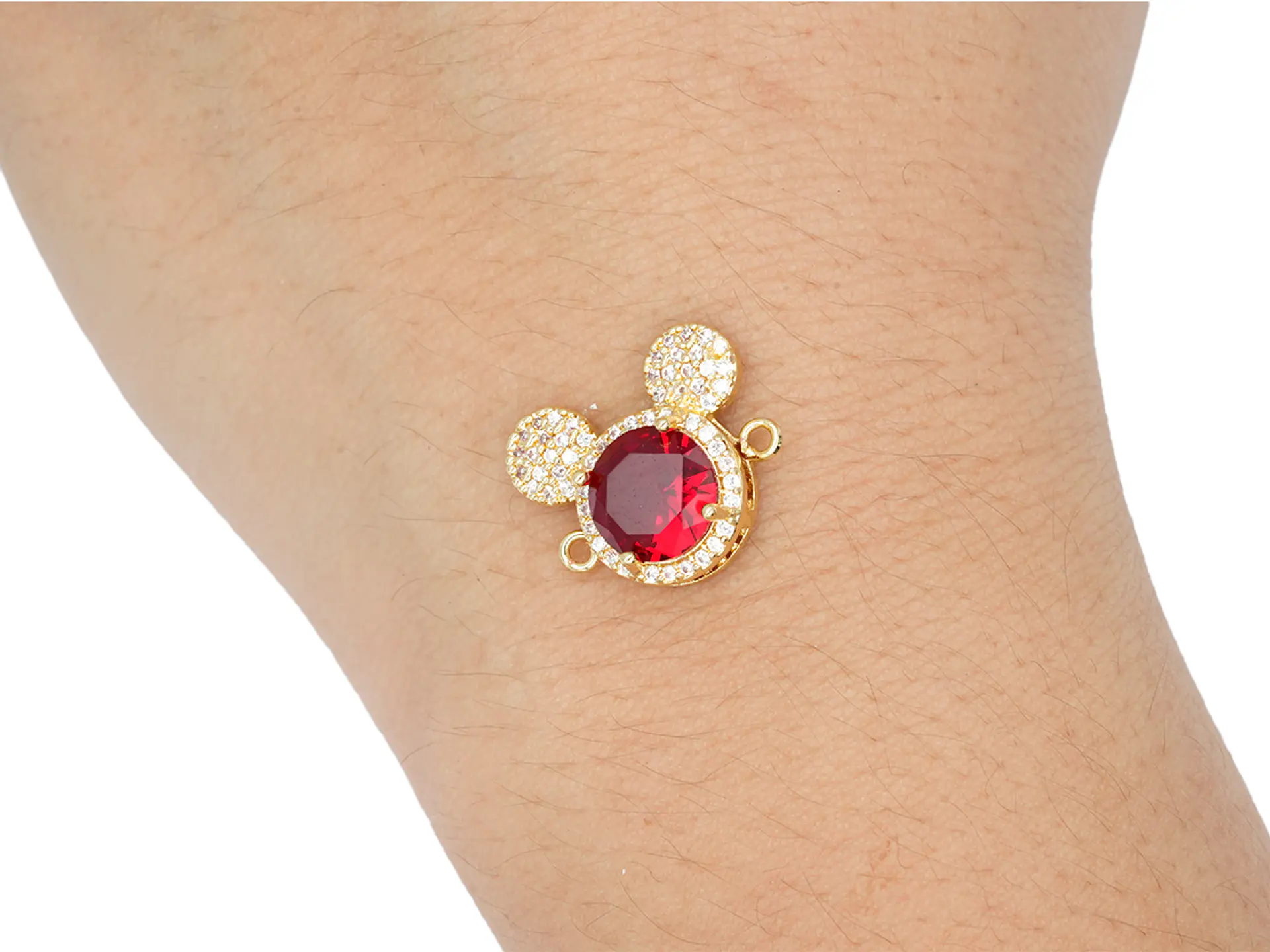 RODIO DORADO CENTRO MICKEY MAUSE ZIRCON 15*14MM 2