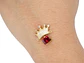 RODIO DORADO CENTRO CORONA CUBO ROJO ZIRCON 17*21MM - thumbnail 2
