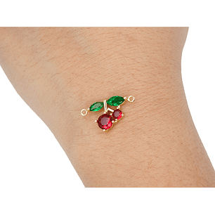 RODIO DORADO CENTRO CEREZA 14*15MM