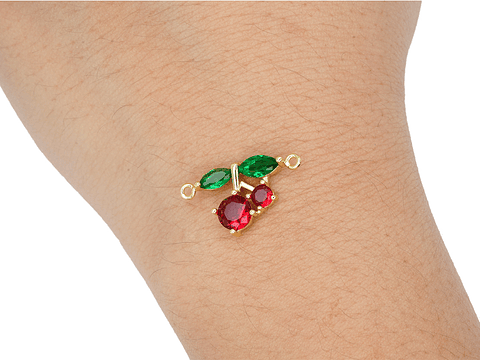 RODIO DORADO CENTRO CEREZA 14*15MM