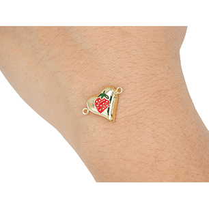 RODIO DORADO CENTRO CORAZON FRESA 13*14MM