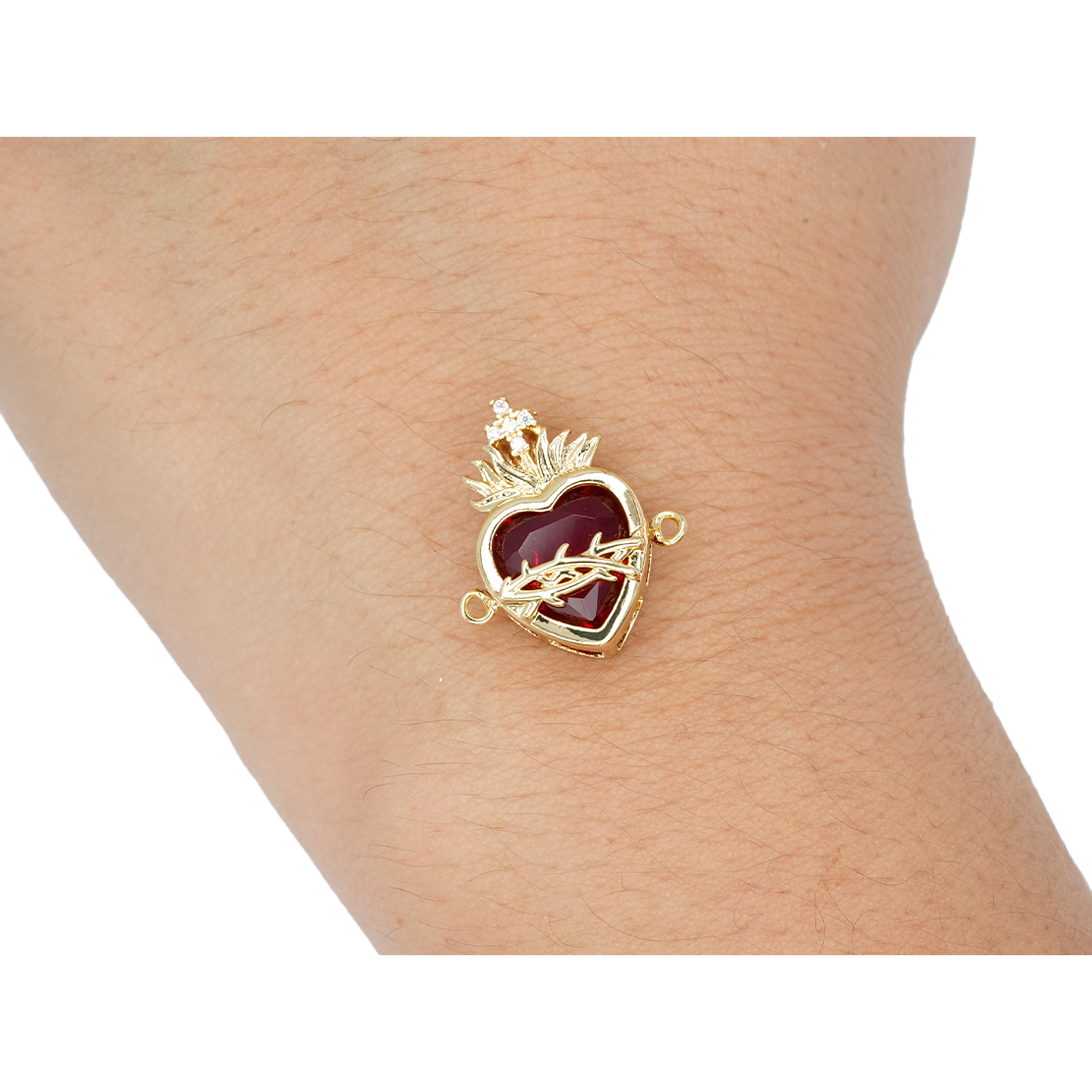 RODIO DORADO CENTRO SAGRADO CORAZON DE JESUS CRUZ 12*17MM 2