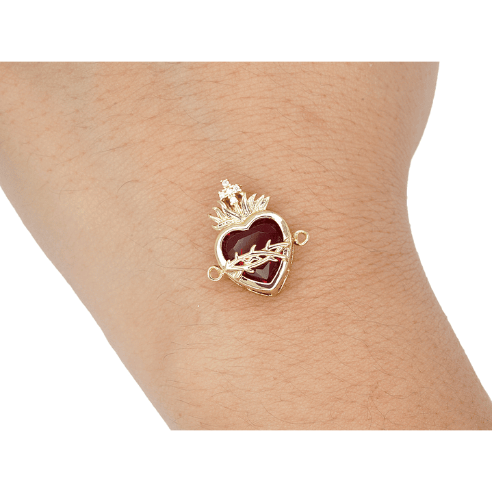 RODIO DORADO CENTRO SAGRADO CORAZON DE JESUS CRUZ 12*17MM 2