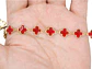 ACERO DORADO CADENA VAN CLEEF ROJO 11MM - Miniatura 2