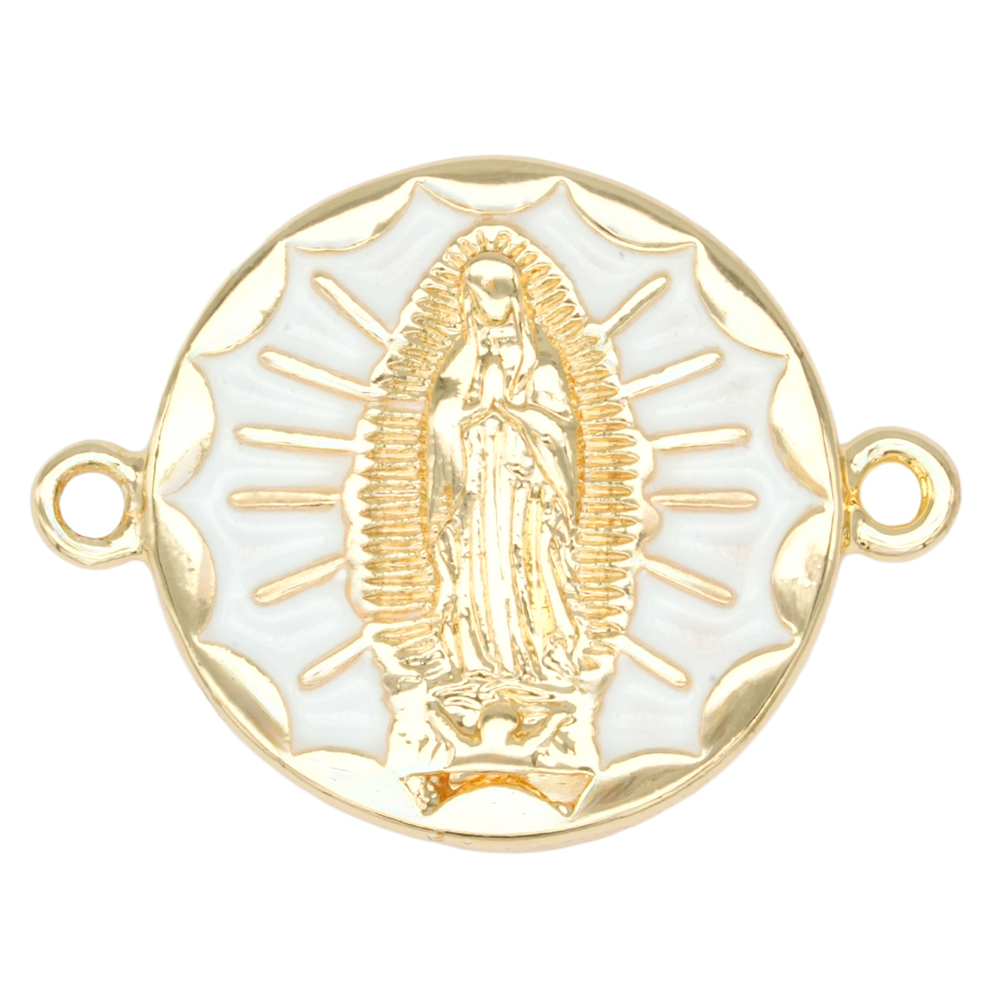 RODIO DORADO CENTRO VIRGEN GUADALUPE BLANCO 17MM 1