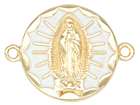 RODIO DORADO CENTRO VIRGEN GUADALUPE BLANCO 17MM