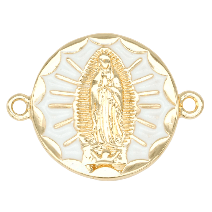 RODIO DORADO CENTRO VIRGEN GUADALUPE BLANCO 17MM 1
