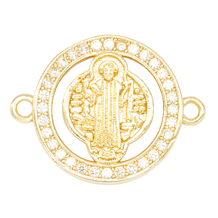 RODIO DORADO CENTRO SAN BENITO ZIRCON BLANCO 16MM