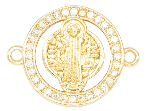 RODIO DORADO CENTRO SAN BENITO ZIRCON BLANCO 16MM