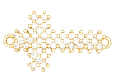 RODIO DORADO CENTRO CRUZ ZIRCON 25*14MM