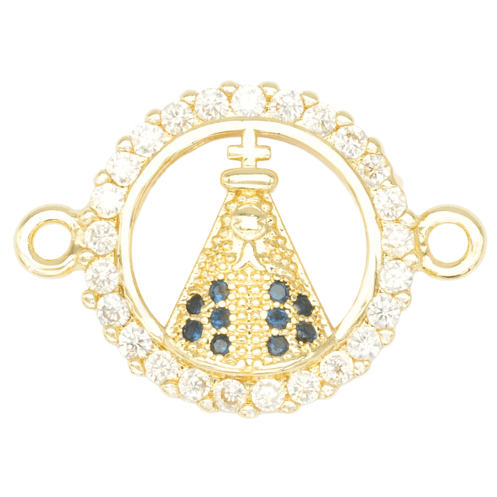 RODIO DORADO CENTRO VIRGEN SAN JUAN DE LOS LAGOS ZIRCON BLANCO 14MM 1