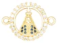 RODIO DORADO CENTRO VIRGEN SAN JUAN DE LOS LAGOS ZIRCON BLANCO 14MM - Miniatura 1