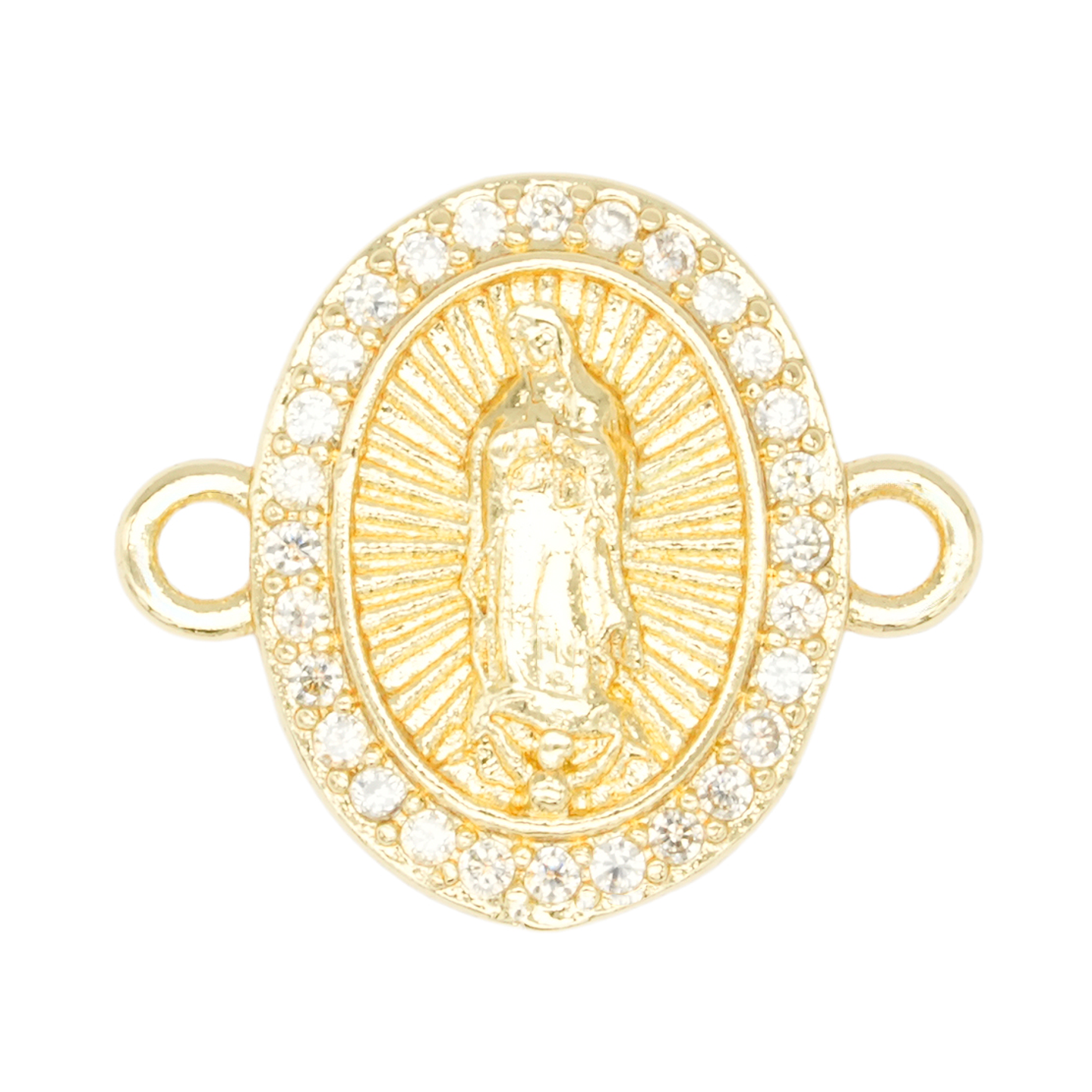 RODIO DORADO CENTRO VIRGEN GUADALUPE ZIRCON 14*16MM 1
