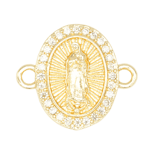 RODIO DORADO CENTRO VIRGEN GUADALUPE ZIRCON 14*16MM