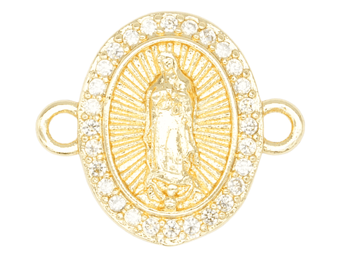 RODIO DORADO CENTRO VIRGEN GUADALUPE ZIRCON 14*16MM