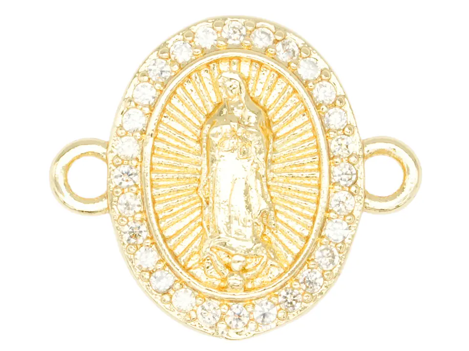 RODIO DORADO CENTRO VIRGEN GUADALUPE ZIRCON 14*16MM 1