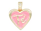 RODIO DORADO DIJE CORAZON FE FUCSIA 14*15MM - thumbnail 1