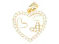RODIO DORADO DIJE CORAZON BLANCO ZIRCON 18*18MM - Miniatura 1