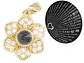 RODIO DORADO DIJE FLOR 100 TE AMO ZIRCON 18*16MM - Miniatura 1