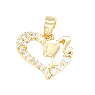 RODIO DORADO DIJE CORAZON BARBIE ZIRCON 12*14MM