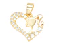 RODIO DORADO DIJE CORAZON BARBIE ZIRCON 12*14MM - Miniatura 1