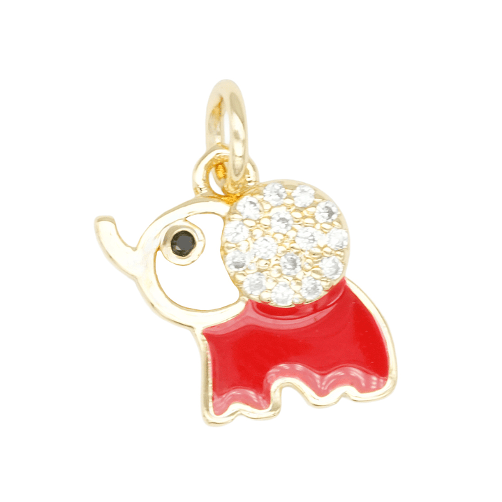 RODIO DORADO DIJE ELEFANTE ZIRCON 12*10MM 1