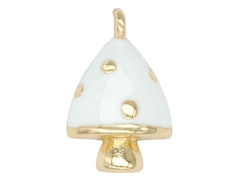 RODIO DORADO DIJE HONGO BLANCO 16*10MM