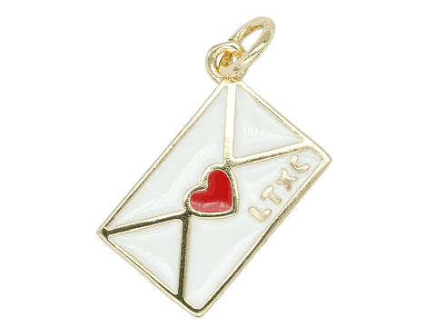 RODIO DORADO DIJE SOBRE BLANCO CORAZON 9*14MM