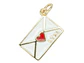 RODIO DORADO DIJE SOBRE BLANCO CORAZON 9*14MM - Miniatura 1