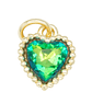 RODIO DORADO DIJE CORAZON ZIRCON VERDE 10*9MM - Miniatura 1