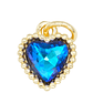RODIO DORADO DIJE CORAZON ZIRCON AZUL 10*9MM - Miniatura 1